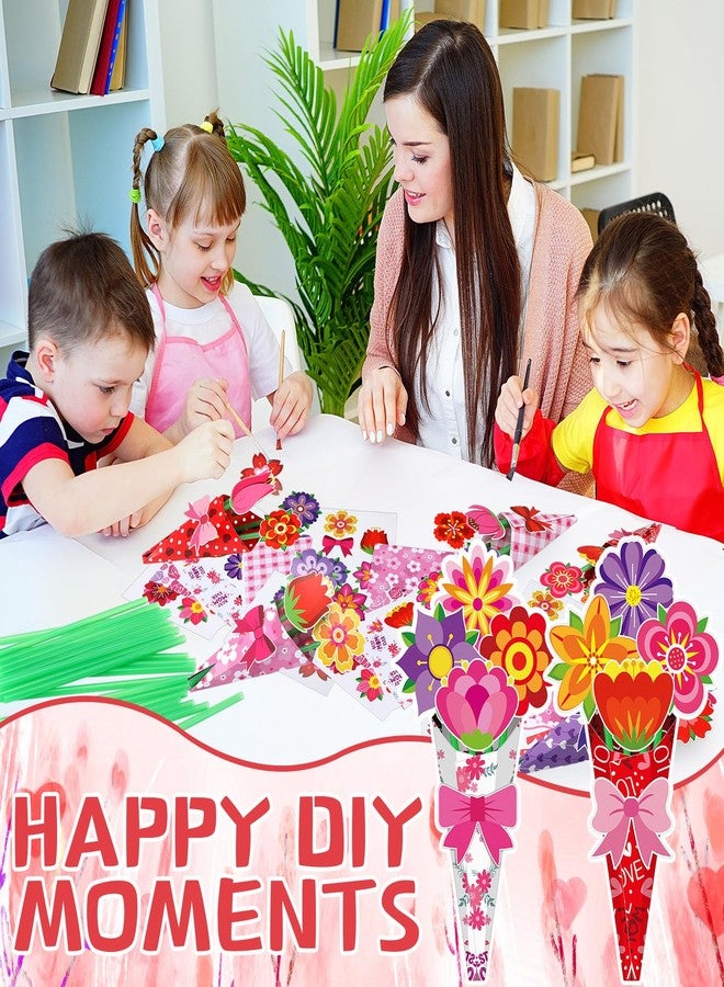 Glenmal 32 Sets Mother Day Flower Bouquet Craft Kit, Make Your Own Bunch of DIY Mother Day Flowers Craft Bouquet for Fun Activities Holiday Appreciation Teacher Thankful Gift - Image 5